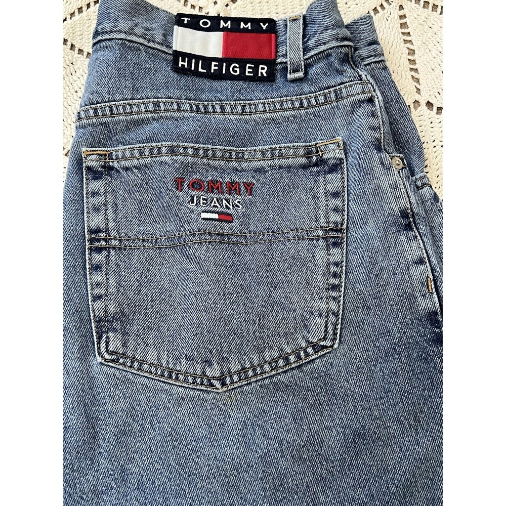 100% Cotton Vintage Tommy Hilfiger Denim Shorts Mens 36 USA 90s Baggy‎ Jean Y2K - Picture 4 of 8